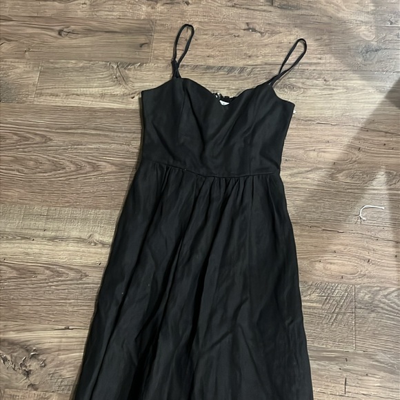 Reformation Zander Linen Dress Black - Picture 5 of 7